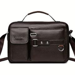 Men's Faux Leather Crossbody Bag Adjustable Strap Travel Everyday Use