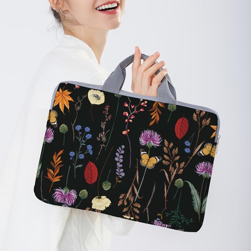 Floral Print Laptop Case 35 Laptop Cover with Shoulder Strap