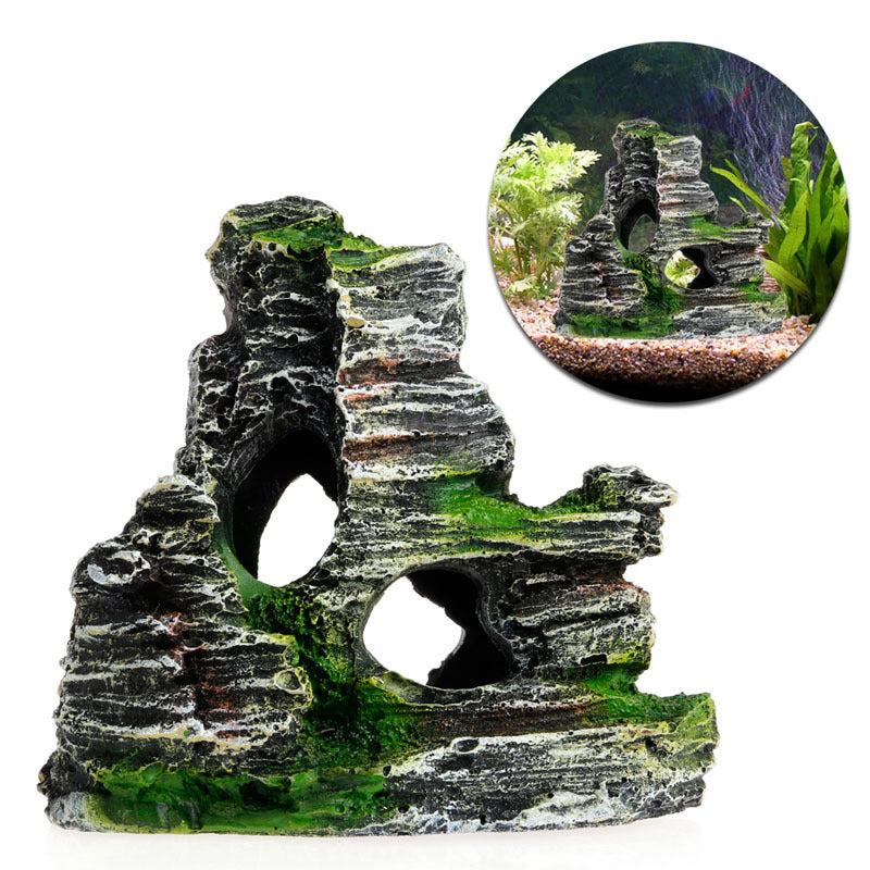 Realistic Mountain Hiding Cave Decoration for Aquarium