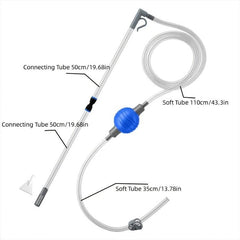 Aquarium Water Change Kit with Flow Adjustable Protective Net Vacuum Cleaner