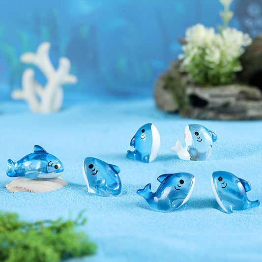 10pcs Mixed Luminous Shark Ornaments Aquarium Micro Landscape Fish Tank Glow In