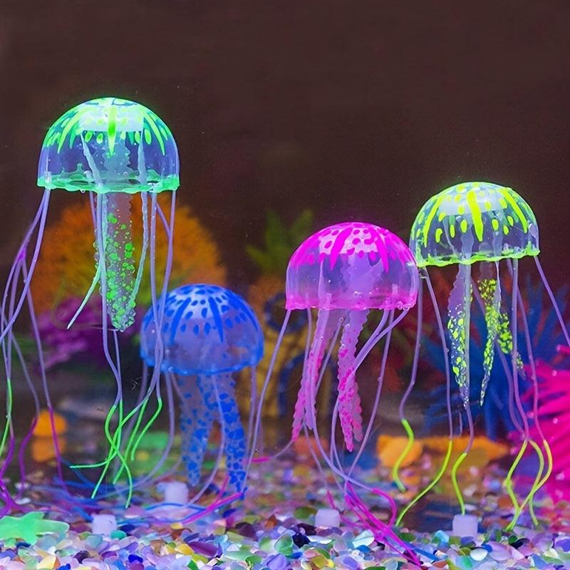 Glowing Jellyfish Aquarium Ornament Artificial Swim Effect Fish Tank Decor