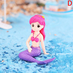 Mermaid DIY Figurine for Aquarium Desk Craft Hand Painted Durable