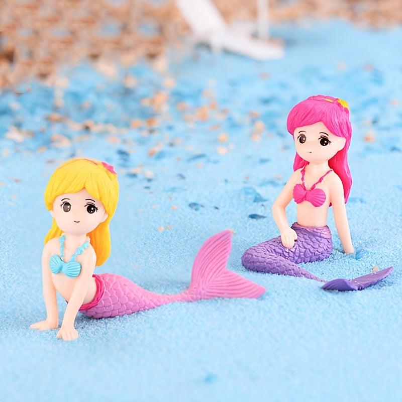 Mermaid DIY Figurine for Aquarium Desk Craft Hand Painted Durable