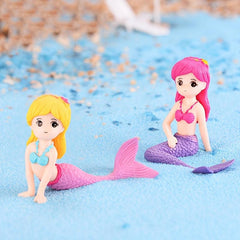 Mermaid DIY Figurine for Aquarium Desk Craft Hand Painted Durable
