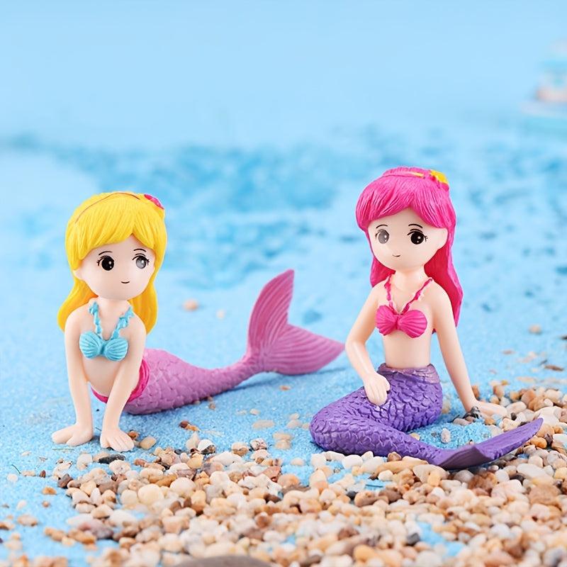 Mermaid DIY Figurine for Aquarium Desk Craft Hand Painted Durable