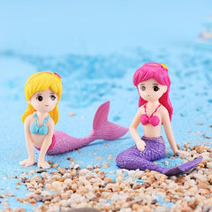Mermaid DIY Figurine for Aquarium Desk Craft Hand Painted Durable