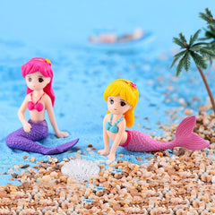 Mermaid DIY Figurine for Aquarium Desk Craft Hand Painted Durable