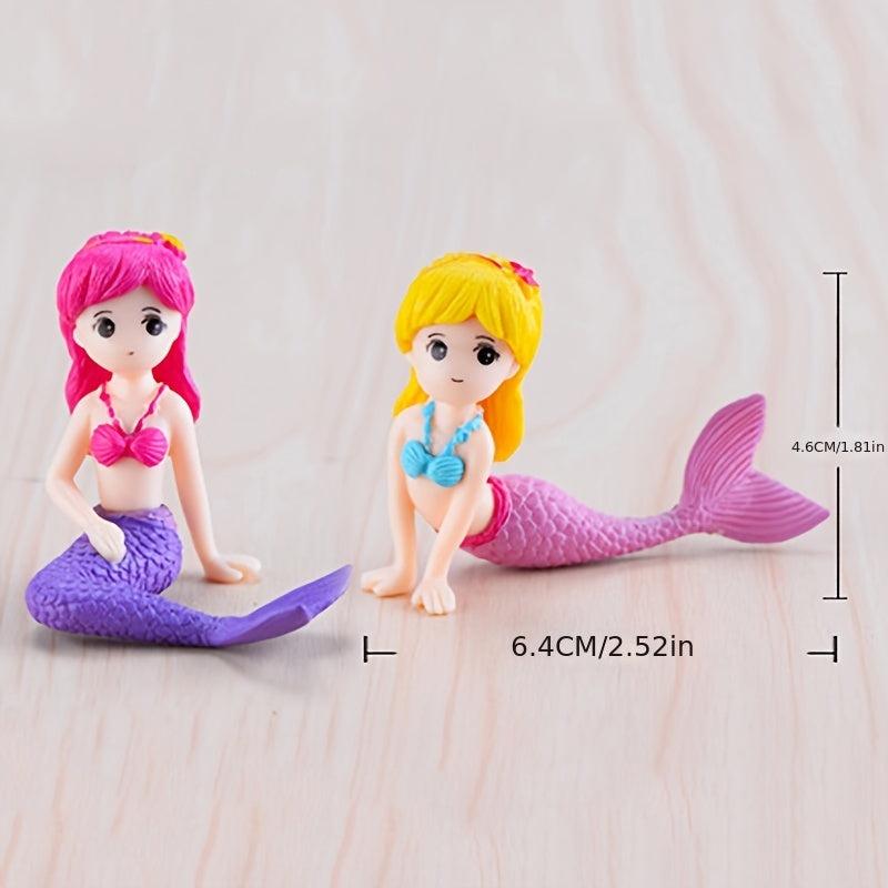 Mermaid DIY Figurine for Aquarium Desk Craft Hand Painted Durable