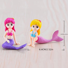 Mermaid DIY Figurine for Aquarium Desk Craft Hand Painted Durable
