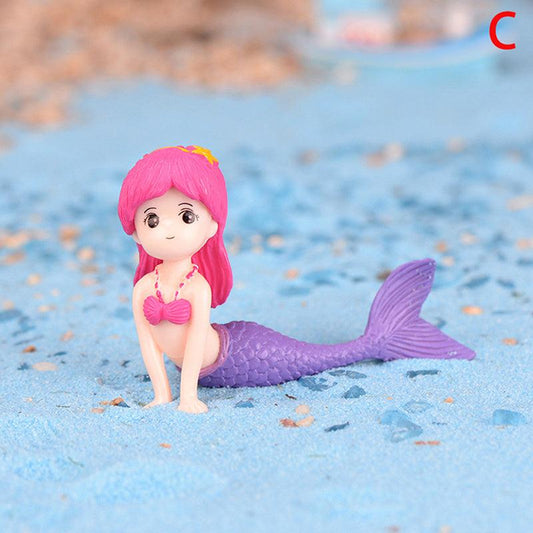 Mermaid DIY Figurine for Aquarium Desk Craft Hand Painted Durable