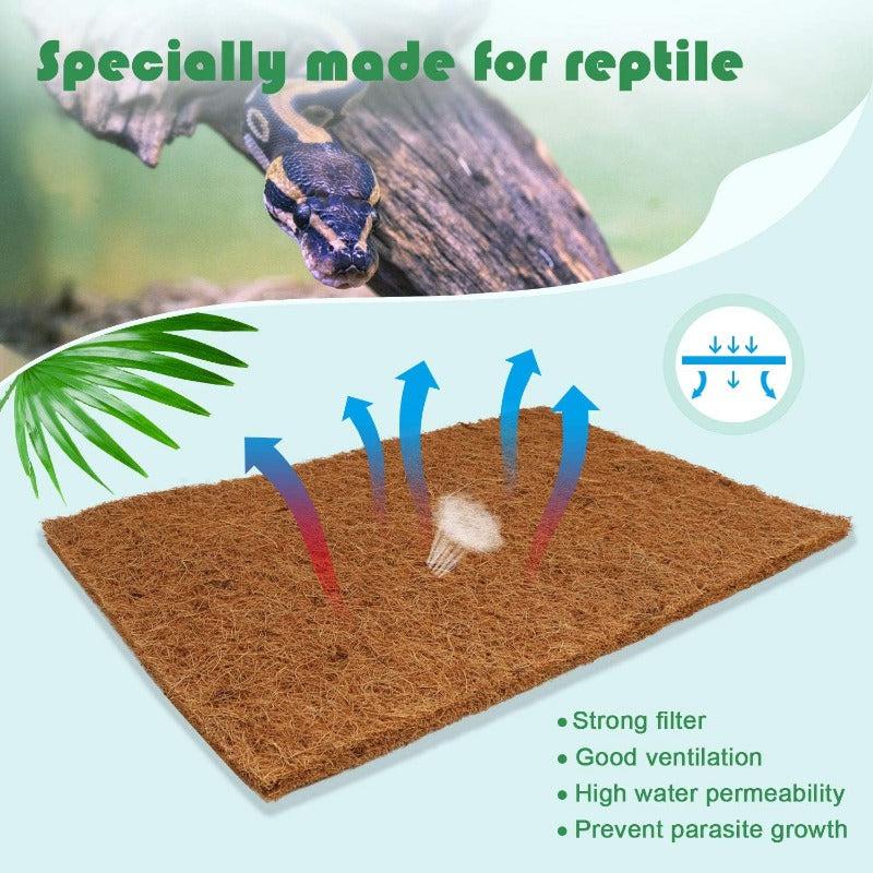 3pcs Coconut Fiber Terrarium Liner for Reptiles, Snakes, Geckos, Turtle Bedding