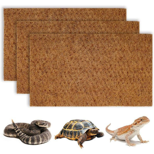 3pcs Coconut Fiber Terrarium Liner for Reptiles, Snakes, Geckos, Turtle Bedding