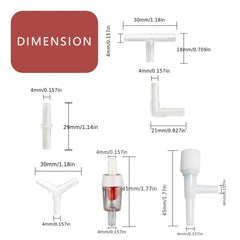 Aquarium Air Pump Accessories Straight Tee & 4mm Oxygen Pipe Special Valve