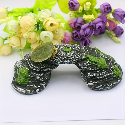 Turtle Basking Platform Fish Tank Decor Tortoise Resting Rock