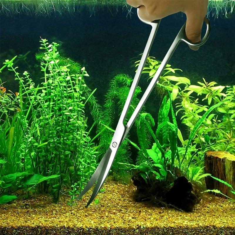 3pcs Aquarium Kit Tool Accessories Stainless Tweezers Scissors Set