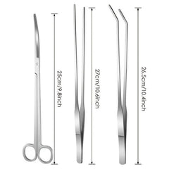 3pcs Aquarium Kit Tool Accessories Stainless Tweezers Scissors Set