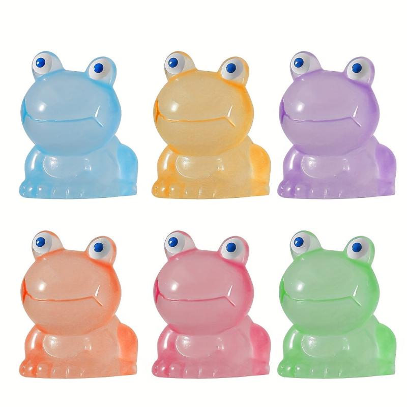 2pcs/10pcs Mixed Luminous Mini Frog Ornaments Aquarium Fish Tank Glow