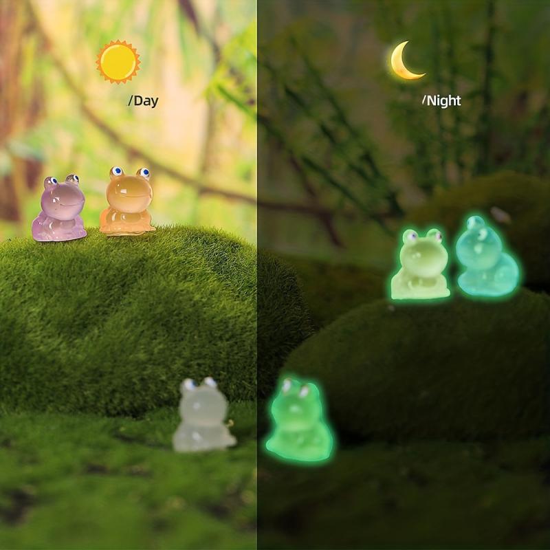 2pcs/10pcs Mixed Luminous Mini Frog Ornaments Aquarium Fish Tank Glow