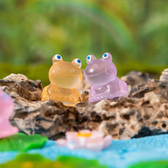 2pcs/10pcs Mixed Luminous Mini Frog Ornaments Aquarium Fish Tank Glow