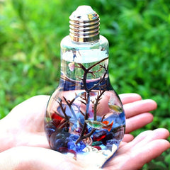 Micro Landscape Aquarium Betta Fish Bottle Light Bulb Shape Durable Plastic