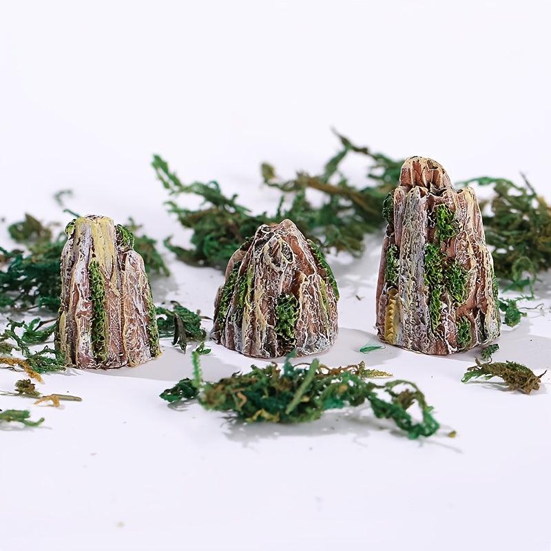 4pcs Aquarium Mountain Ornament Resin Fish Tank Decoration
