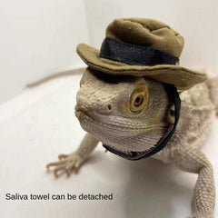 Pet Hat & Saliva Towel Set for Lizard Hamster