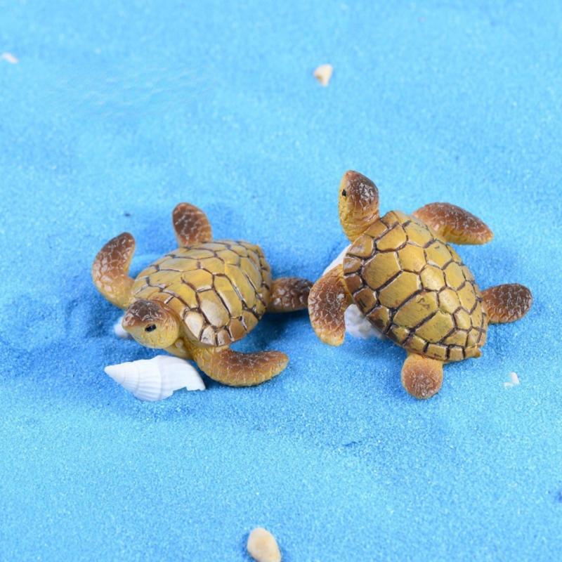 2pcs Mini Sea Turtle Fish Tank Decoration DIY Landscape Material