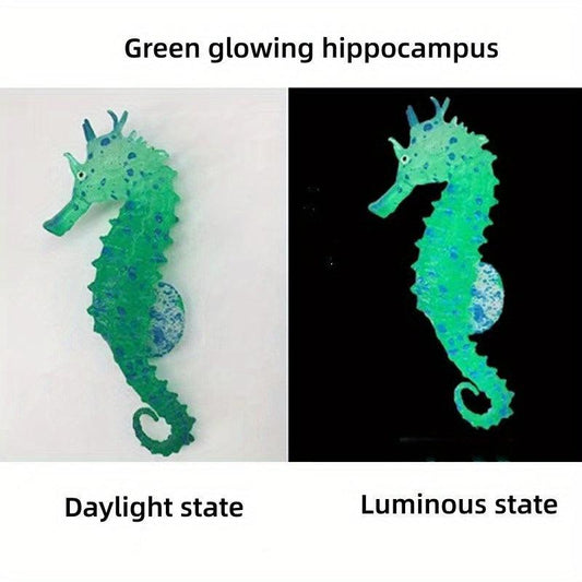 Glowing Silicone Seahorse Decorations for Aquariums