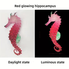 Glowing Silicone Seahorse Decorations for Aquariums