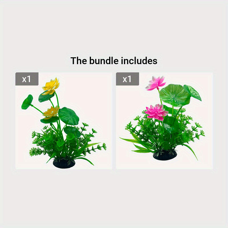 Artificial Lotus Fish Tank Ornament Plastic Plants Decoration