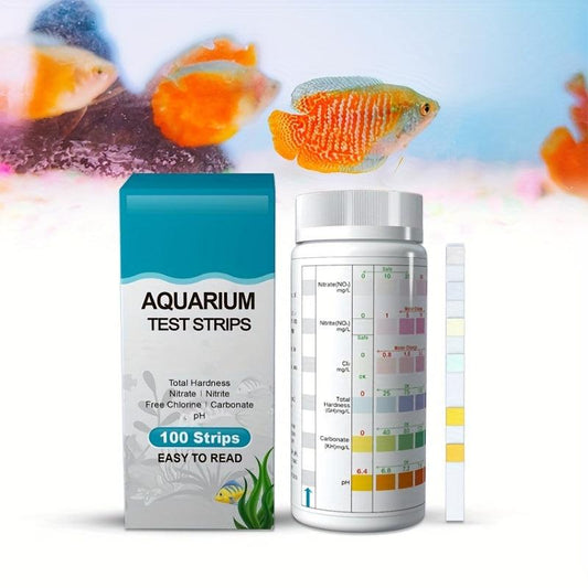 100pcs Fish Tank Test Kit Fresh/Salt Water PH Nitrite Nitrate Chlorine Hardness