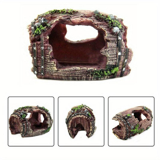 Resin Wine Barrel Cave Fish Tank Decoration for Aquarium