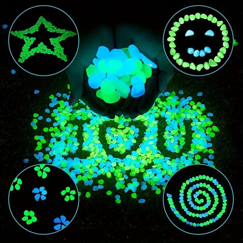 100pcs Glow In The Dark Pebbles Rocks for Indoor and Outdoor Decoration