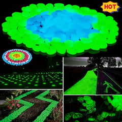 100pcs Glow In The Dark Pebbles Rocks for Indoor and Outdoor Decoration