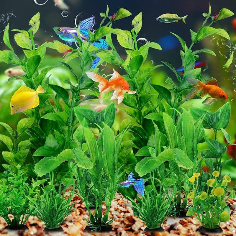 10pcs Aquarium Decor Green Plants Plastic Plants for Fish Tank