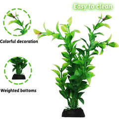 10pcs Aquarium Decor Green Plants Plastic Plants for Fish Tank