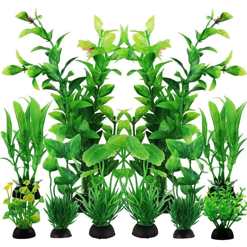 10pcs Aquarium Decor Green Plants Plastic Plants for Fish Tank