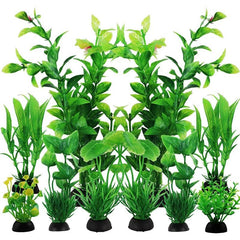 10pcs Aquarium Decor Green Plants Plastic Plants for Fish Tank