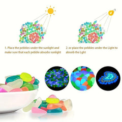 100pcs 500pcs Bag Glow In The Dark Pebbles Magical Garden Aquarium Landscaping
