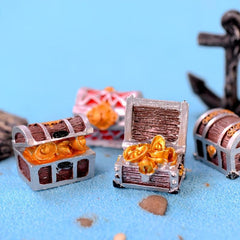 4pcs Mini Resin Treasure Chest Box Aquarium Decoration