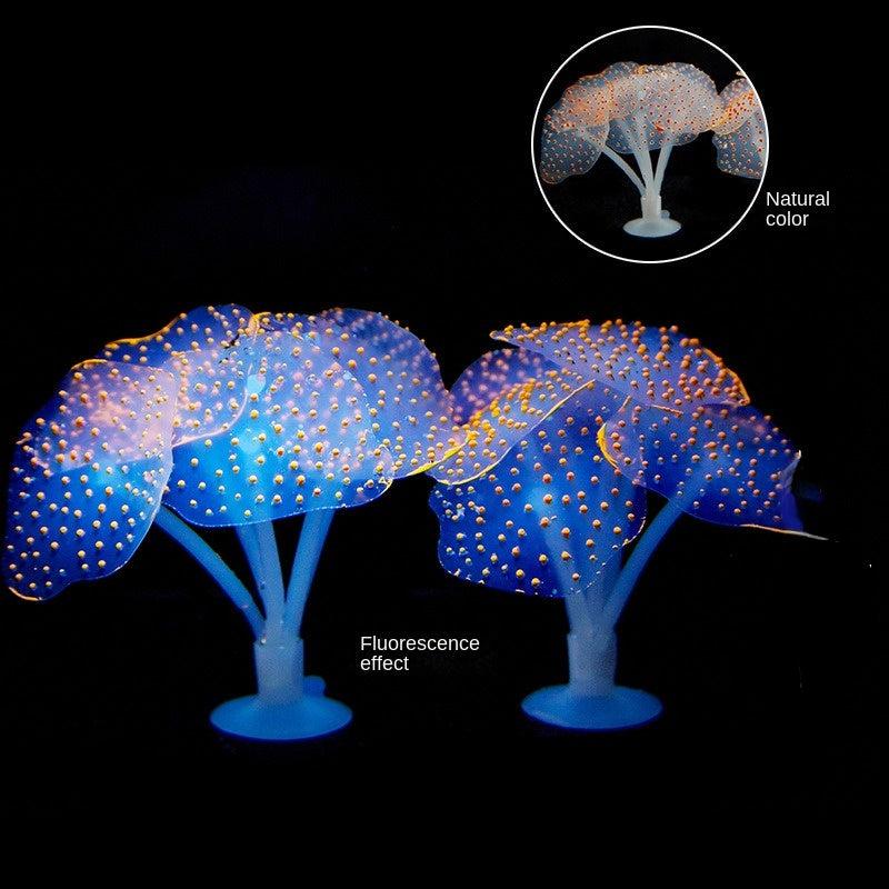 Aquarium Plastic Glowing Coral Ornament Fish Tank Landscaping Decoration