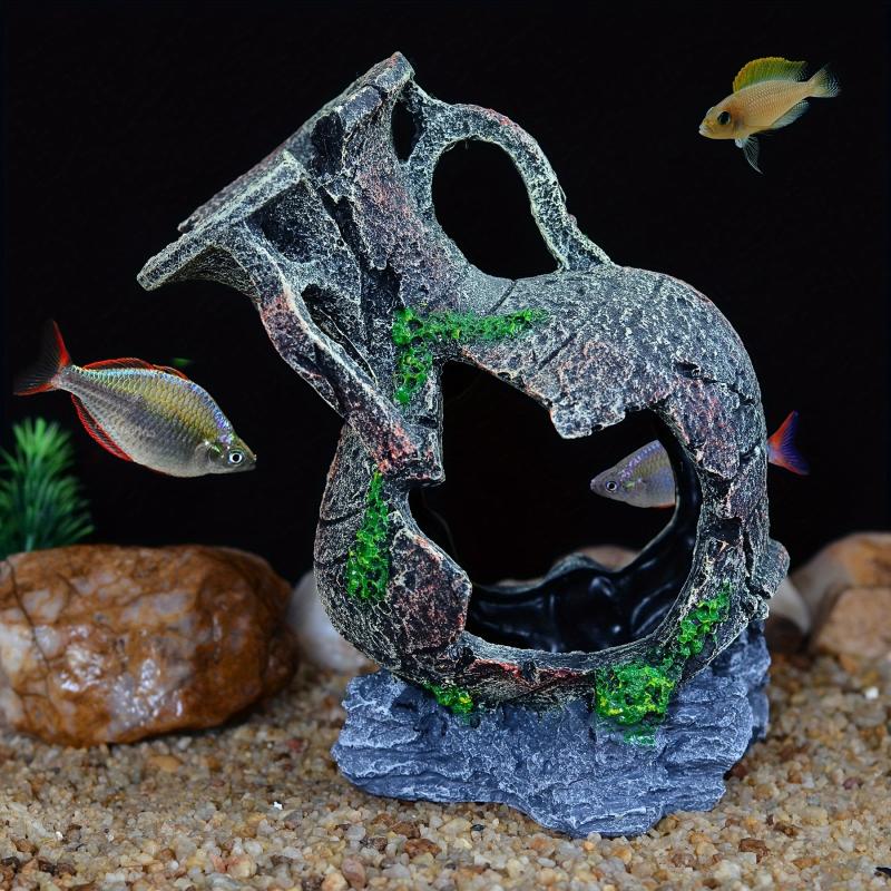 Aquarium Broken Bucket Fish Hiding Cave Decoration