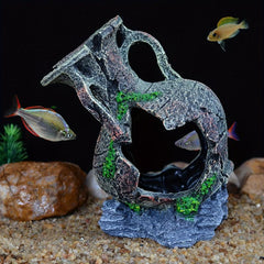 Aquarium Broken Bucket Fish Hiding Cave Decoration
