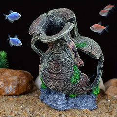 Aquarium Broken Bucket Fish Hiding Cave Decoration