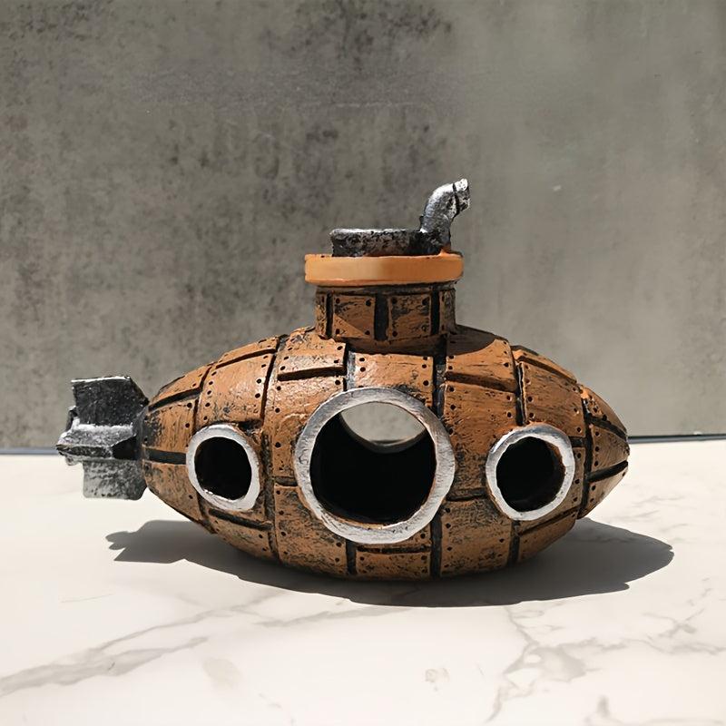 Resin Submarine Ornament Aquarium Decoration Fish Tank Breeding Pot