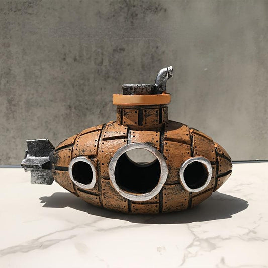 Resin Submarine Ornament Aquarium Decoration Fish Tank Breeding Pot