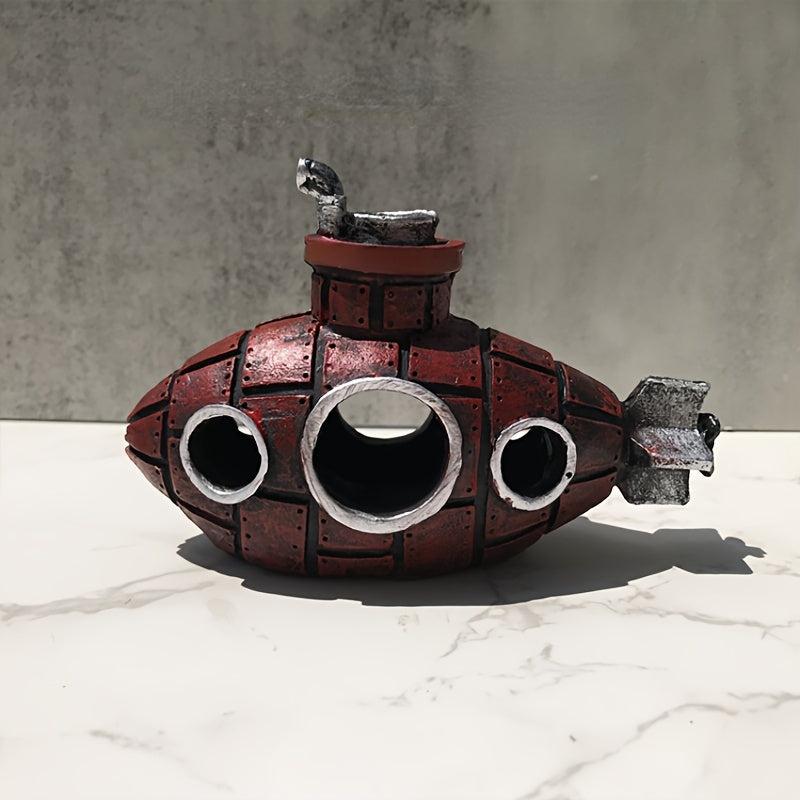 Resin Submarine Ornament Aquarium Decoration Fish Tank Breeding Pot