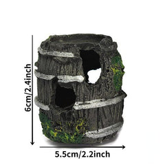Aquarium Resin Barrel Cave Ornament Decoration