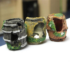 Aquarium Resin Barrel Cave Ornament Decoration